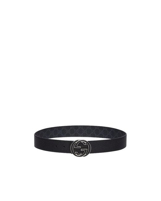 Gucci Black Logo Plaque Belt for men