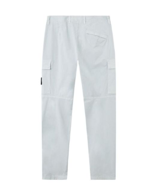 Stone Island Blue Tapered Cargo Trousers for men