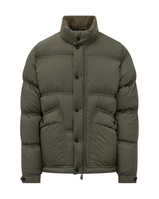 Moncler Green Long-Sleeved Down Jacket for men