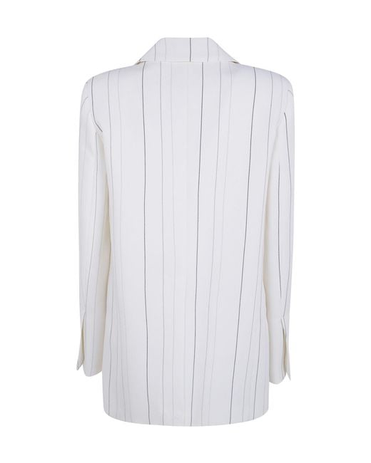 Semicouture White Long-Sleeved Suit Jacket