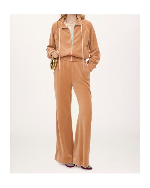 Chloé Brown Chloé High-Neck Logo Track Jacket