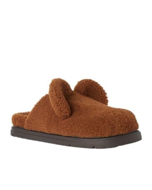 Fendi Brown 3D Detail Slip-On Sabots for men