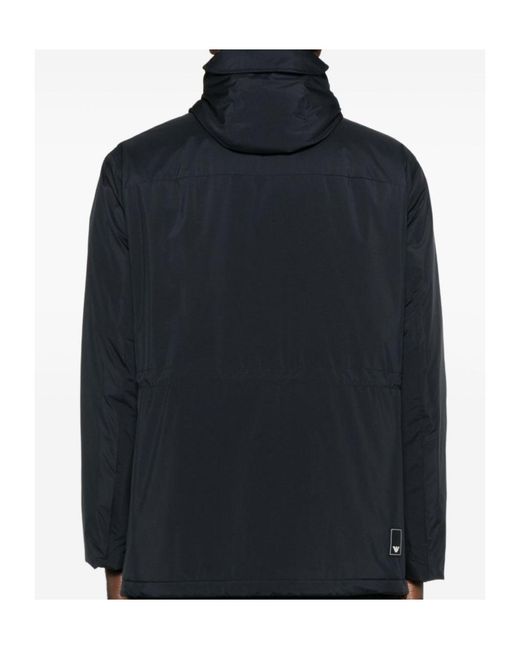 Emporio Armani Black Pocket Detailed Hooded Jacket for men