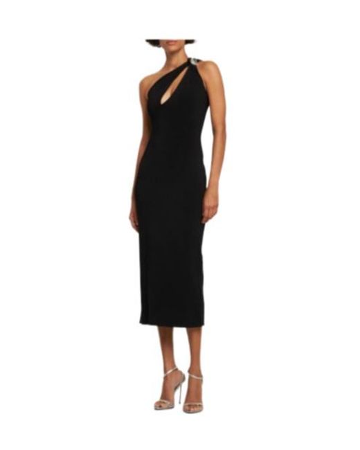 Galvan Black Knitted Mid-Length Dress