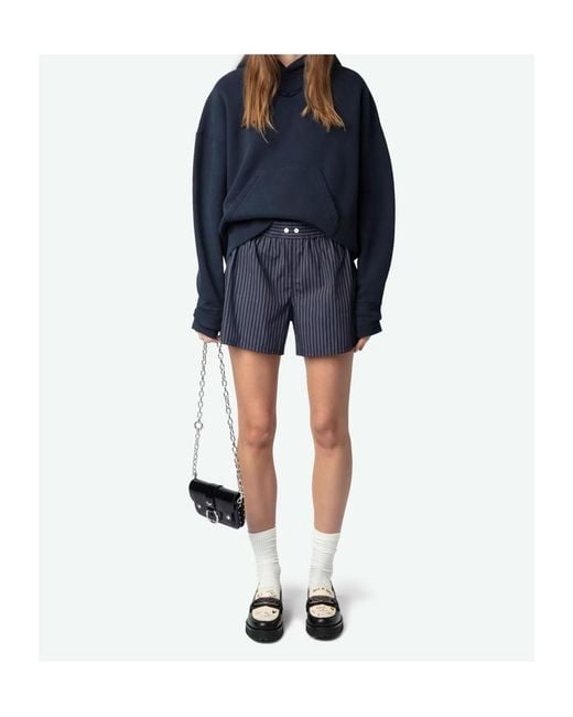 Zadig & Voltaire Blue Elastic Waist Shorts