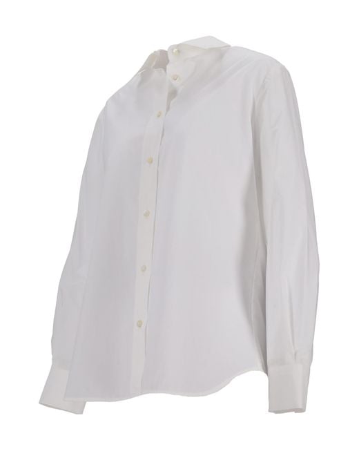 P.A.R.O.S.H. White Point-Collar Cotton Shirt