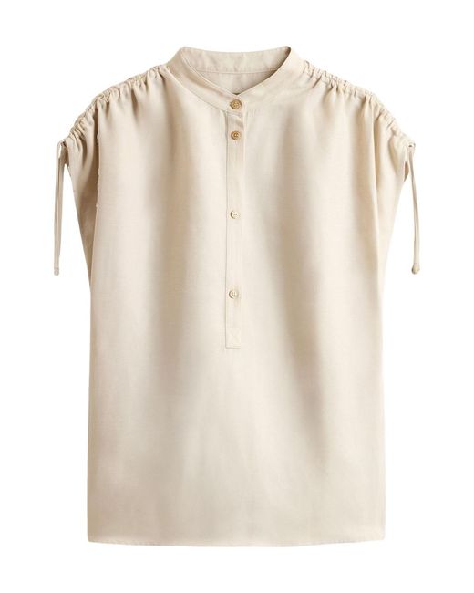 Woolrich Natural Short-Sleeved Drawstring Shirt