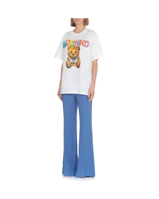 Moschino White Teddy Bear Printed T-Shirt