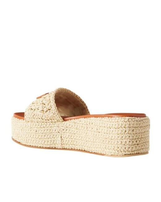 Versace Natural Platform Open-Toe Slides