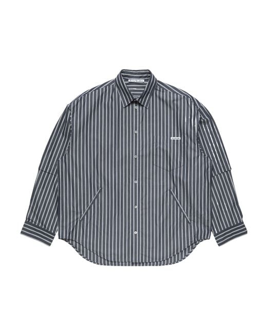 Acne Gray Striped Shirt for men