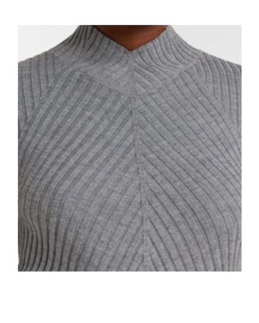Victoria Beckham Gray High-Necked Knit Sweater