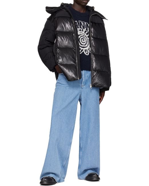 Ganni Black Zip-Up Padded Jacket