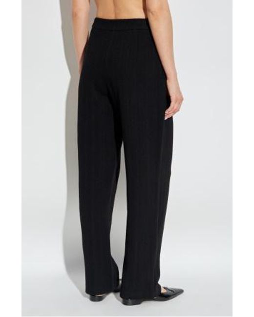 Emporio Armani Black Herringbone Pattern Trousers