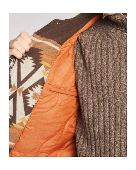 Fay Brown Geometric-Pattern Toggle-Fastening Jacket for men