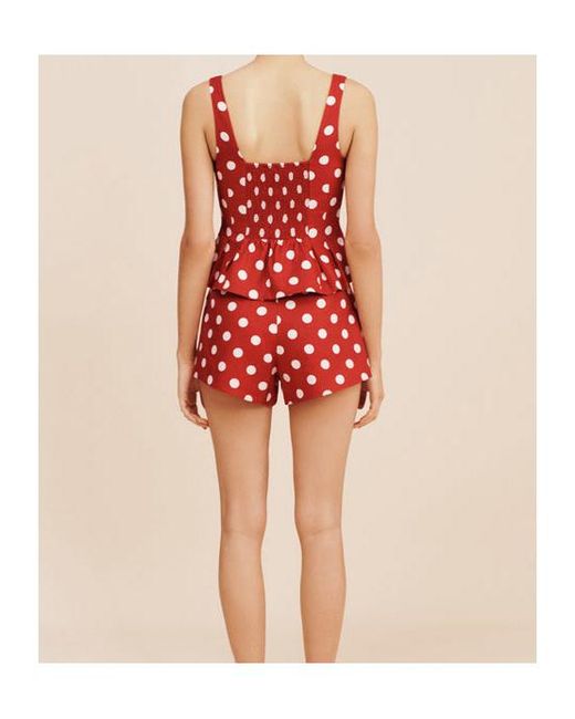 Posse Red Polka Dot Peplum Top