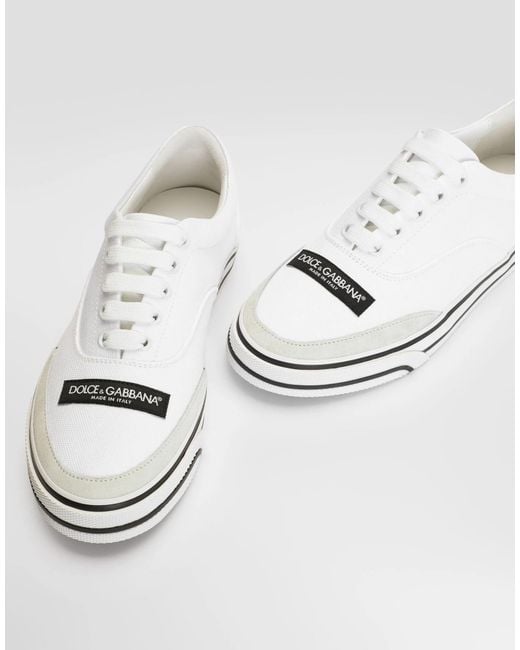Dolce & Gabbana White Sailing Canvas Low-Top Sneakers
