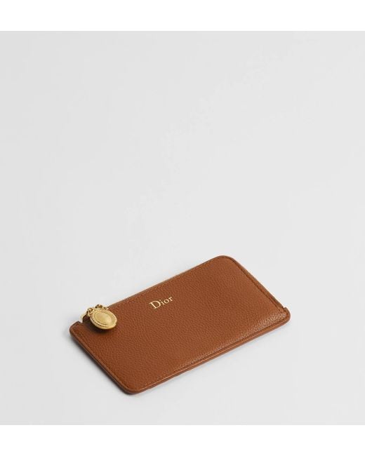 Dior Brown Médaillon Cosmos Zipped Card Holder