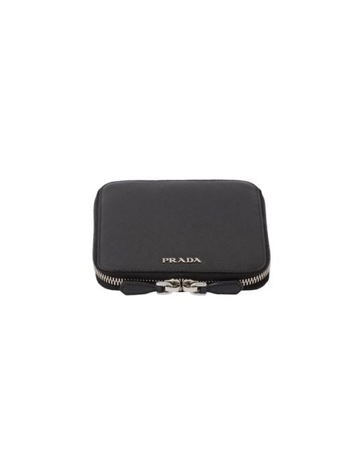 Prada Black Saffiano Leather Tic-Tac-Toe Set for men