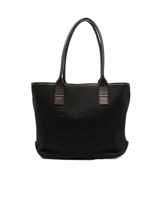 Hogan Black Double Handle Tote Bag