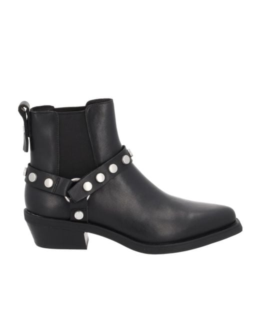 Ash Black Pointed-Toe Ankle Boots