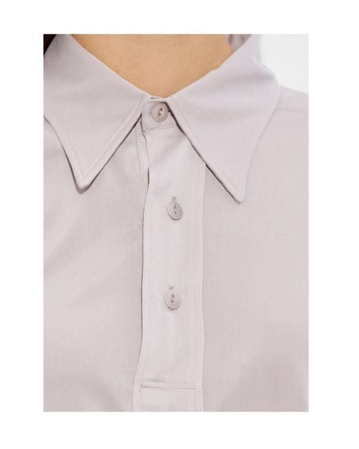 Maison Margiela White Short-Sleeved Polo Shirt