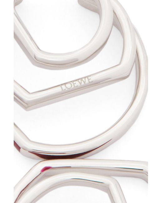 Loewe White Stacked Hoop Earrings