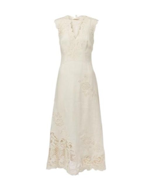 Ulla Johnson White Lace Trimmed Dress