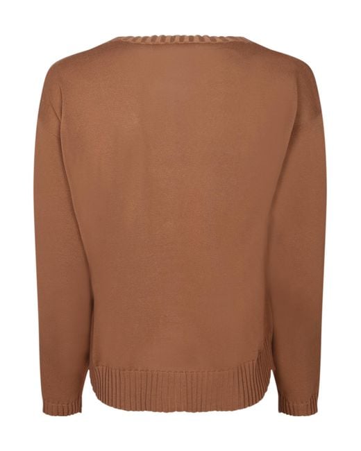 Fabiana Filippi Brown V-Neck Button Cardigan