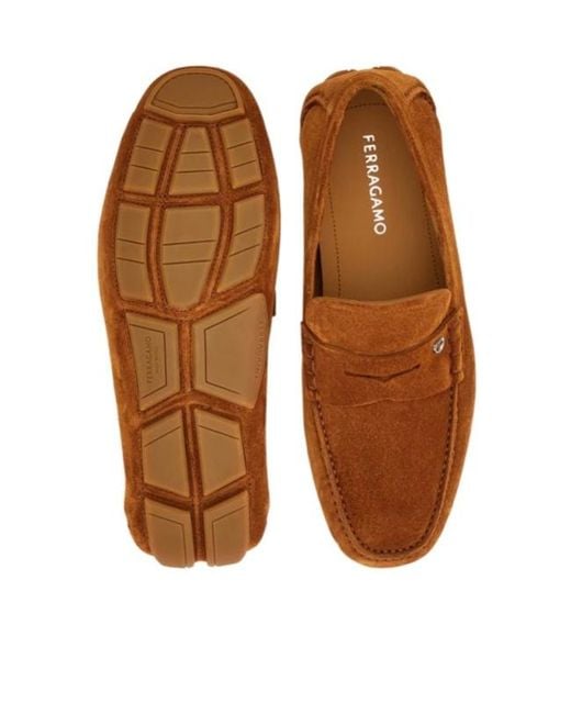 Ferragamo Brown Penny Driver for men