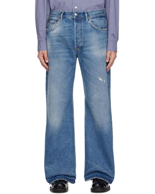 Acne Blue Belt-Loop Jeans for men