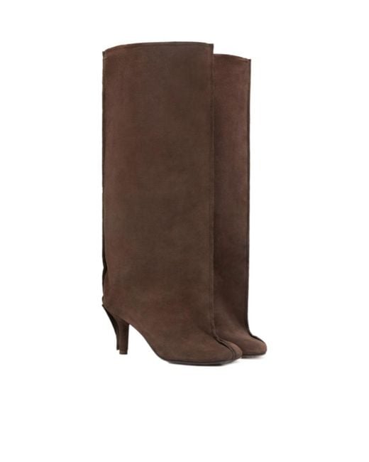 MM6 by Maison Margiela Brown Anatomic Suede Boots