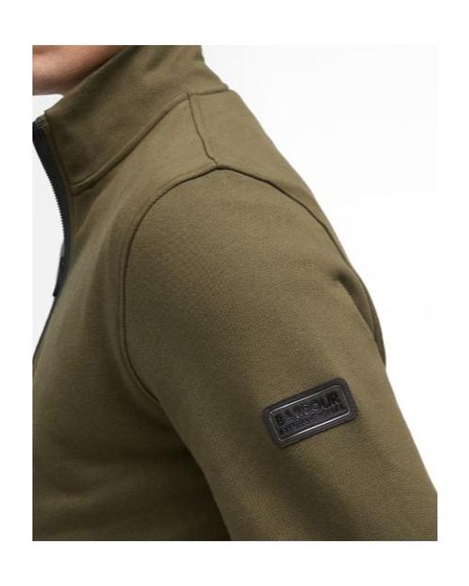 Barbour Green Long-Sleeved Half-Zip Sweatshirt for men