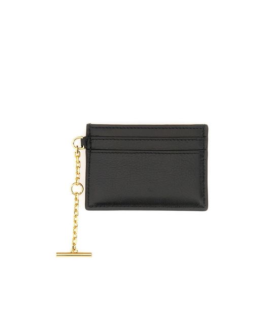 McQueen Black Sling Logo Plaque Card Holder