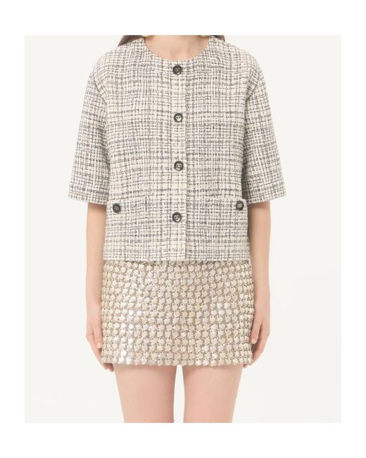 Valentino Natural Square Tweed Jacket