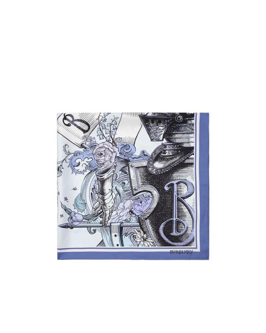 Burberry Blue Etched Knight Scarf