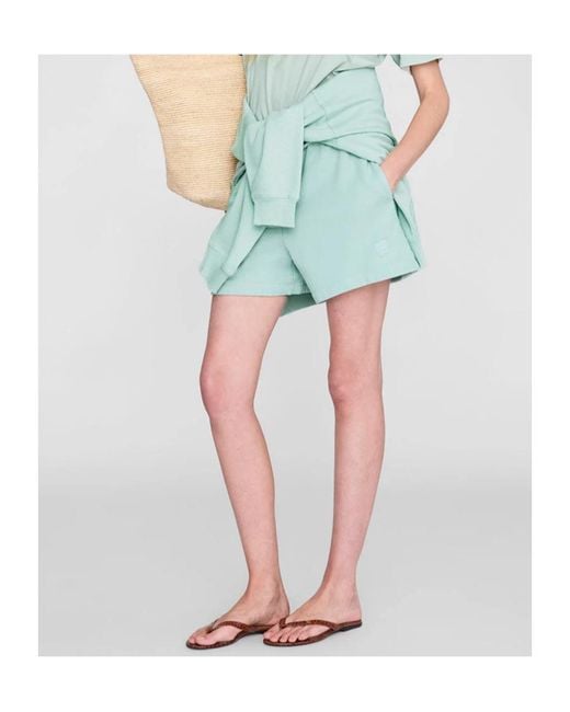 Anine Bing Blue Elastic Waist Shorts