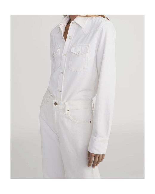 FRAME White Long Sleeved Buttoned Shirt