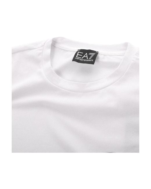 Emporio Armani White Logo Sticker Short-Sleeved T-Shirt for men