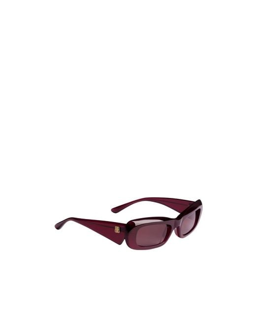 Balenciaga Purple Eyewear Diva Rectangle Frame Sunglasses