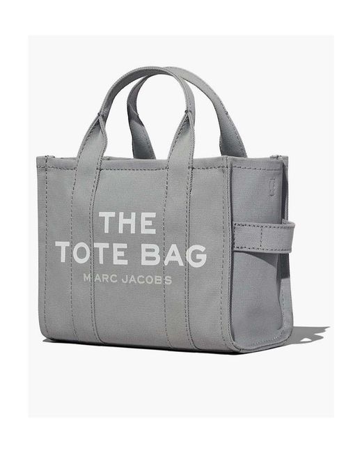 Marc Jacobs Gray Logo Printed Zip-Up Small Tote Bag