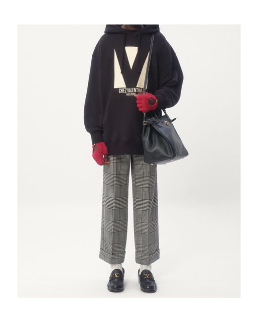 Valentino Black Chez Drawstring Hoodie for men
