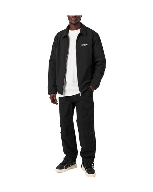 Represent Black Solid Color Casual Jacket for men