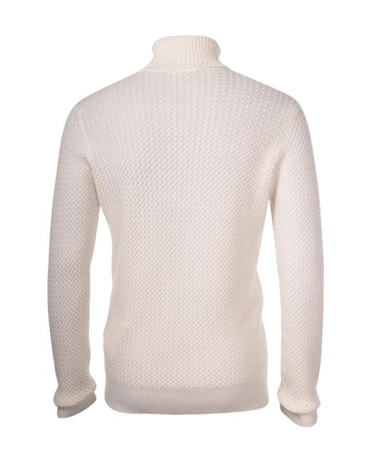 Gran Sasso Gray Cable Knit Pullover for men