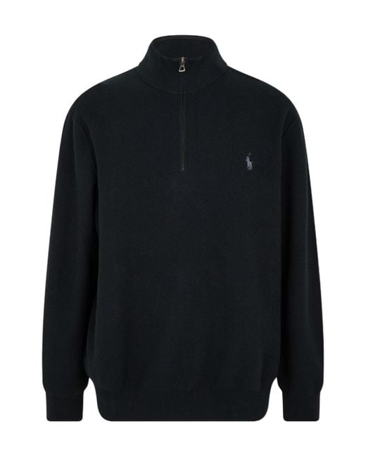 Polo Ralph Lauren Blue Half-Zip Sweater for men