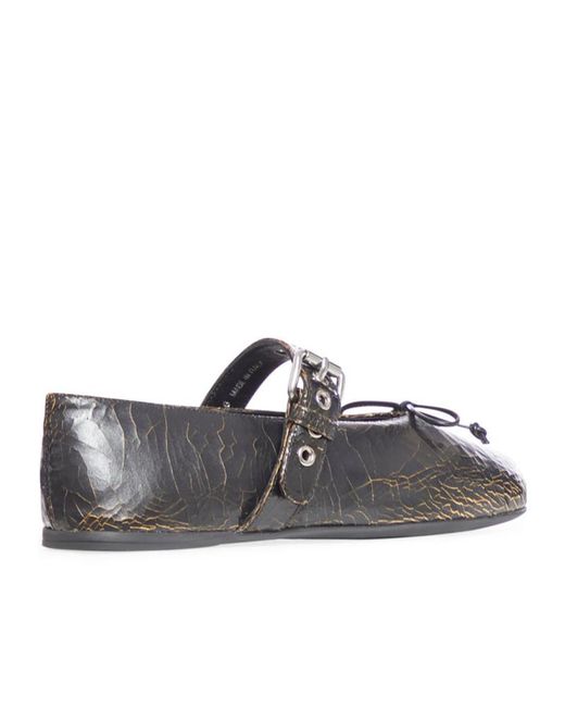 Miu Miu Gray Logo Flats