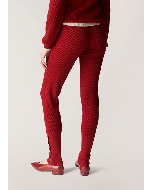 Loro Piana Red Knitted Drawstring Leggings