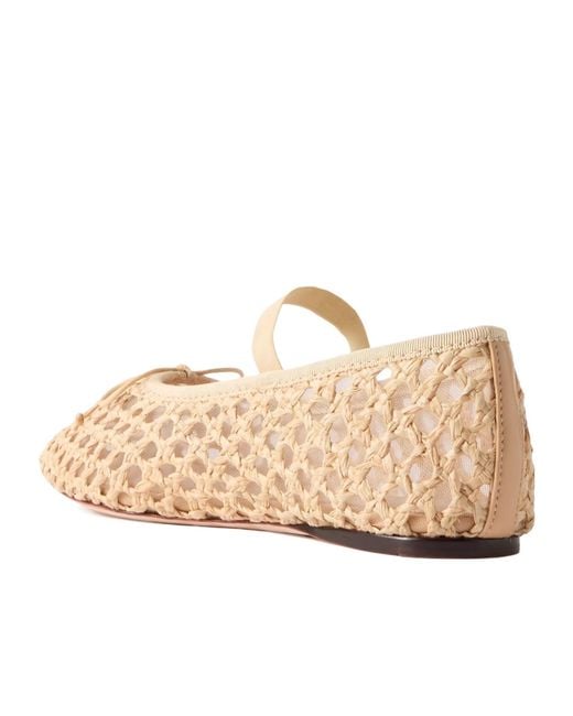 Loeffler Randall Natural Solid Woven Raffia Ballet Flats