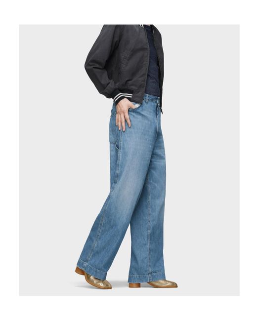 Maison Margiela Blue Patchwork Straight Leg Trousers for men