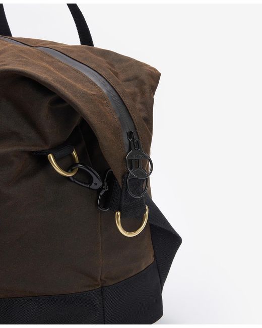 Barbour Black Field Waxed Holdall for men