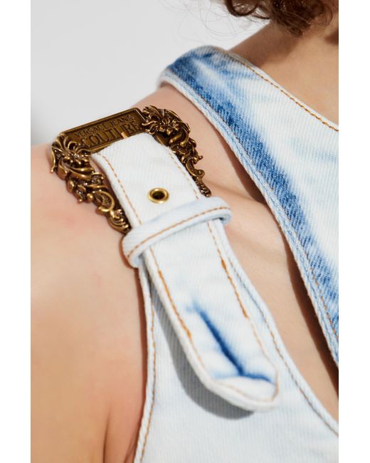 Versace Jeans Blue Couture Denim Pencil Dress